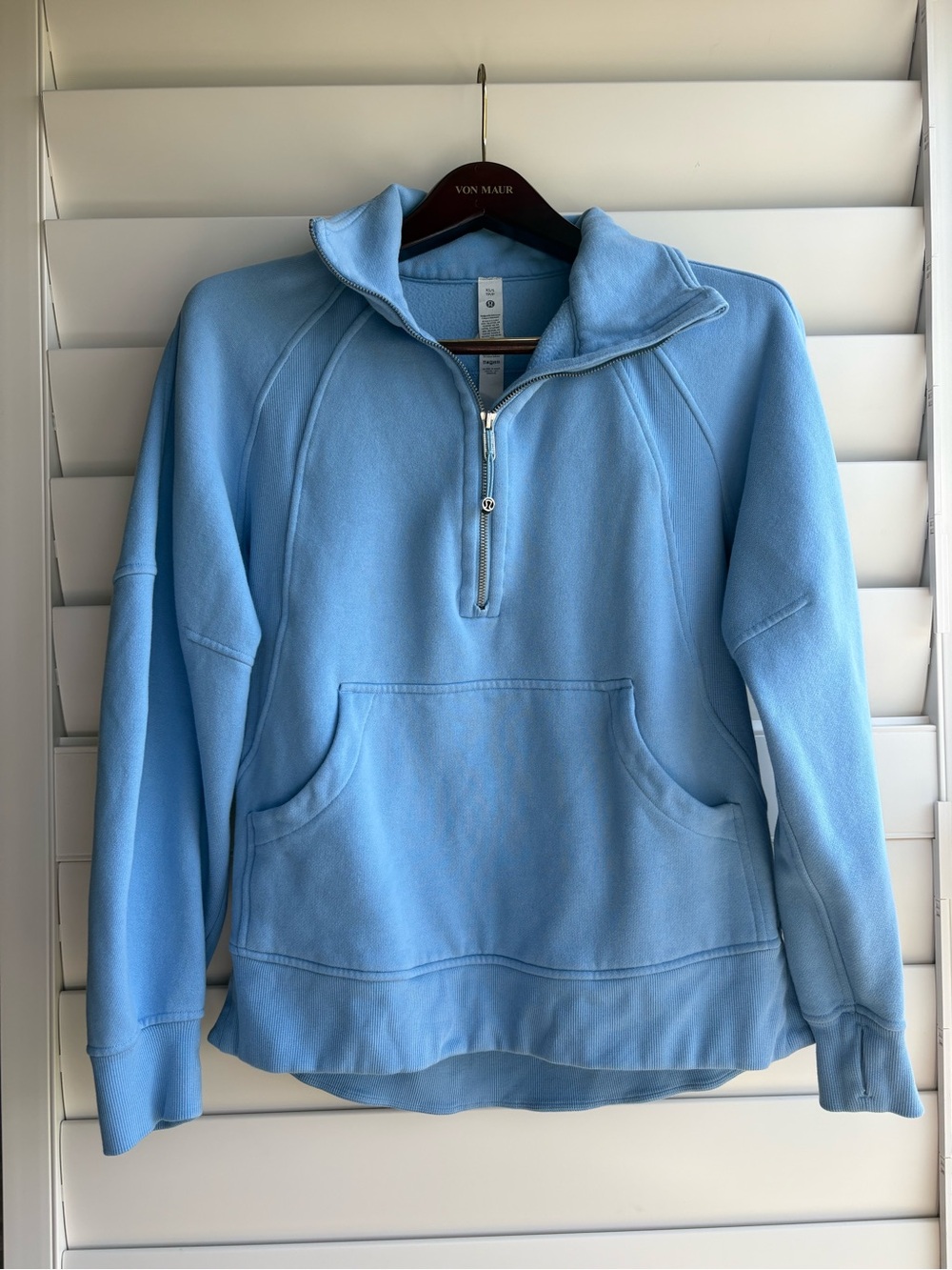 lululemon athletica Light Blue Half-Zip Fleece Pullover